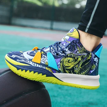 Оригинальная обувь с граффити для мужчин, спортивные модные баскетбольные кроссовки, удобная уличная мужская обувь для тренировок zapatillas baloncesto