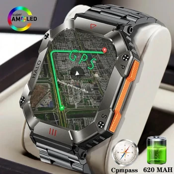 Мужские Смарт-часы для Android IOS, фитнес-часы Ip68, Водонепроницаемый Военный Монитор здоровья, Голосовой вызов AI по Bluetooth, Умные часы 2023