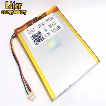 штекер 1.0-5P 3.7 V 387695 407595 5200 мАч Планшетный ПК литий-полимерная литий-ионная аккумуляторная батарея lipo