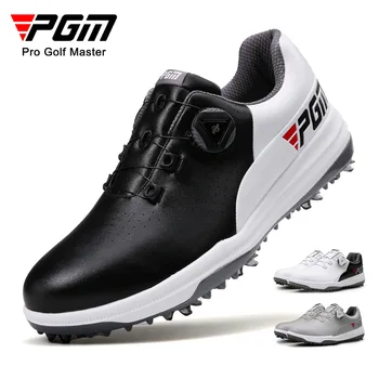 Мужская обувь для гольфа PGM со съемными шипами, нескользящие мужские водонепроницаемые кроссовки, спортивная обувь с ремешком на ручке XZ235