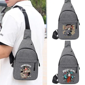 Мужские нагрудные сумки Повседневная поясная сумка для коротких поездок Мужская Водонепроницаемая сумка через плечо Сумки с рисунком самурая