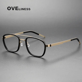 Фирменный дизайн, оправа для очков из чистого титана для мужчин и женщин, Металлические Винтажные очки по рецепту, Оптические очки для близорукости
