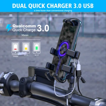 Версия для мотоцикла SAE, оснащенная зарядным устройством для быстрой зарядки с двумя USB, устройством безопасности smart chip, зарядным устройством для мобильного телефона