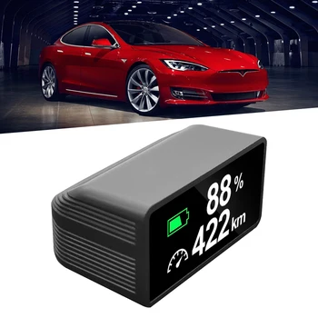 Для Tesla Модель 3/Y 2017-2023 HUD Встроенный Спидометр Головной Дисплей Процент Заряда Автомобильного Аккумулятора Температура Мини Портативный